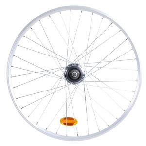 Zadné koleso mestského bicykla, dvojstenný ráfik, nexus 7 elops 540 strieborné